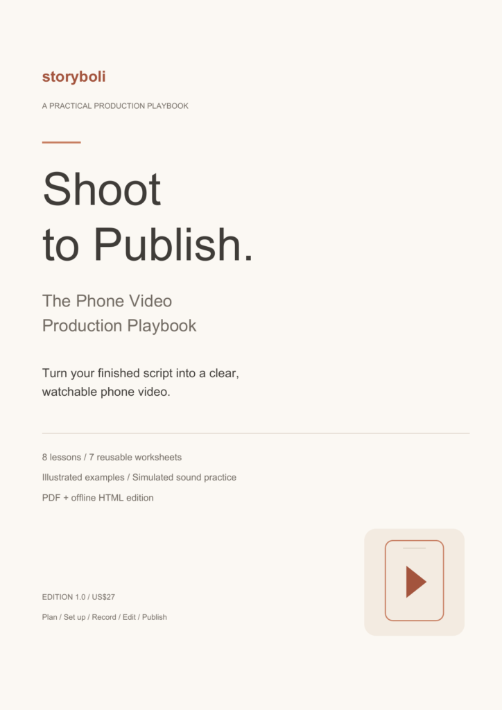 Shoot to Publish: The Storyboli Phone Video Production Playbook digital product artwork